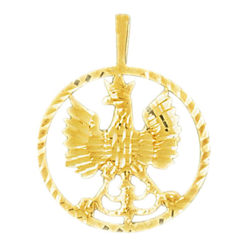 Image of ID 1 14K Gold Encircled Eagle Crest Pendant