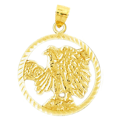 Image of ID 1 14K Gold Encircled Eagle Pendant