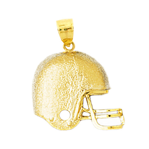 Image of ID 1 14K Gold Engravable Football Helmet Pendant
