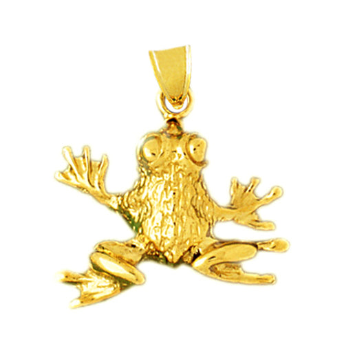 Image of ID 1 14K Gold Eyes Popped Frog Pendant