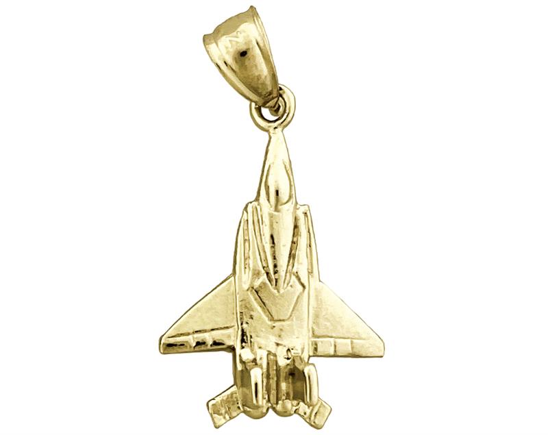 Image of ID 1 14K Gold F-15 Aircraft Charm