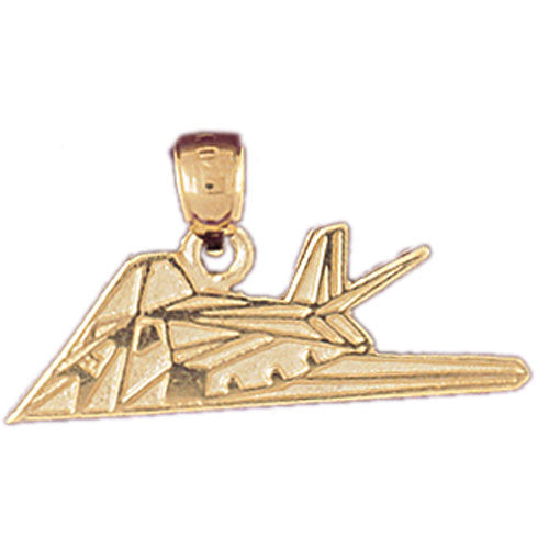 Image of ID 1 14K Gold F117 Nighthawk Stealth Bomber Charm