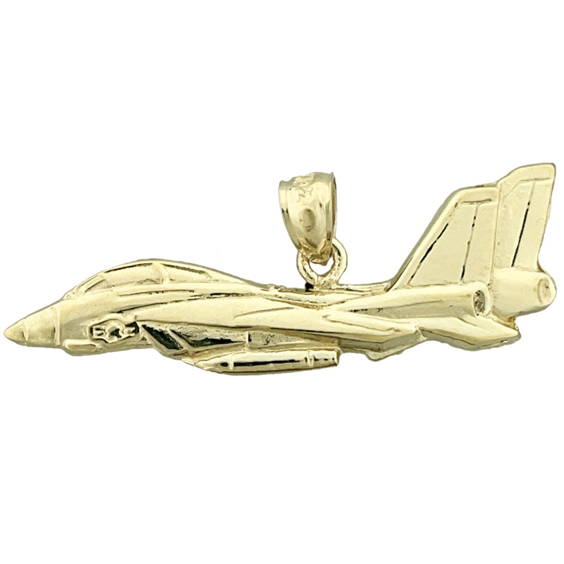 Image of ID 1 14K Gold F14A Tomcat Fighter Jet Pendant