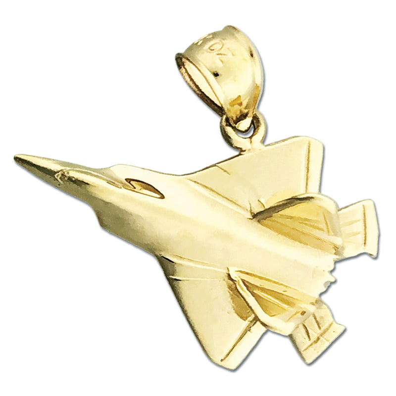 Image of ID 1 14K Gold F22 Jet Pendant