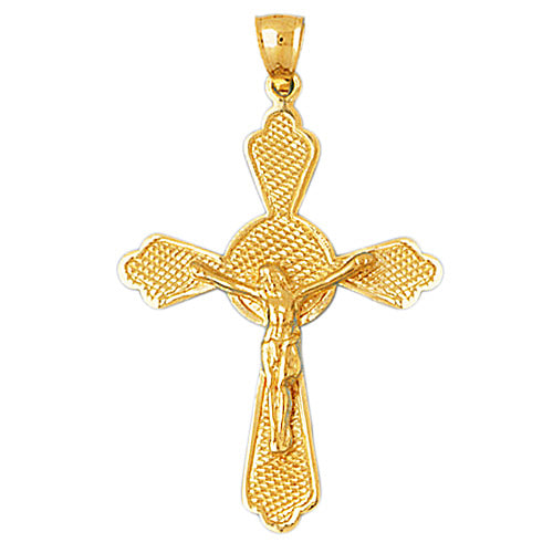 Image of ID 1 14K Gold Fancy Crucifix Pendant