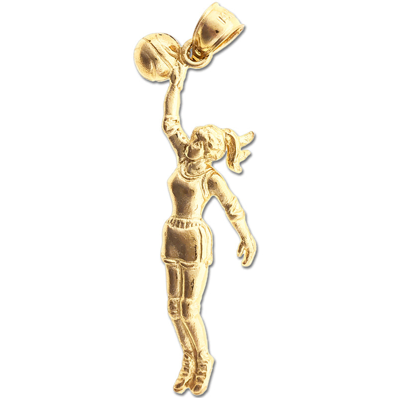 Image of ID 1 14K Gold Female Basketball Player Pendant