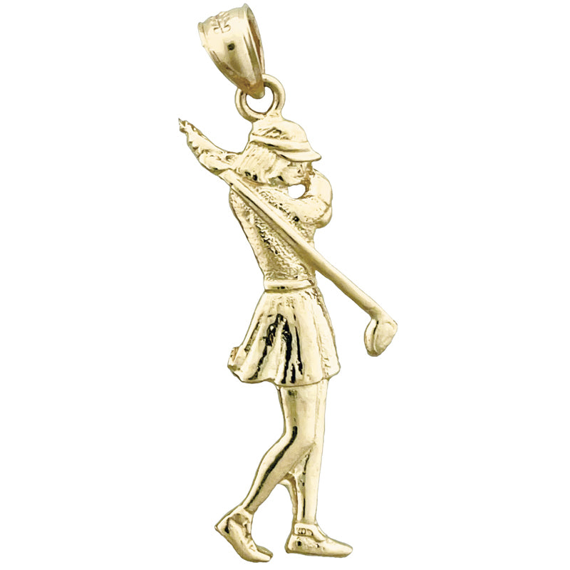 Image of ID 1 14K Gold Female Golf Player Pendant