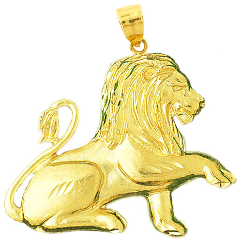 Image of ID 1 14K Gold Fierce Lion Pendant