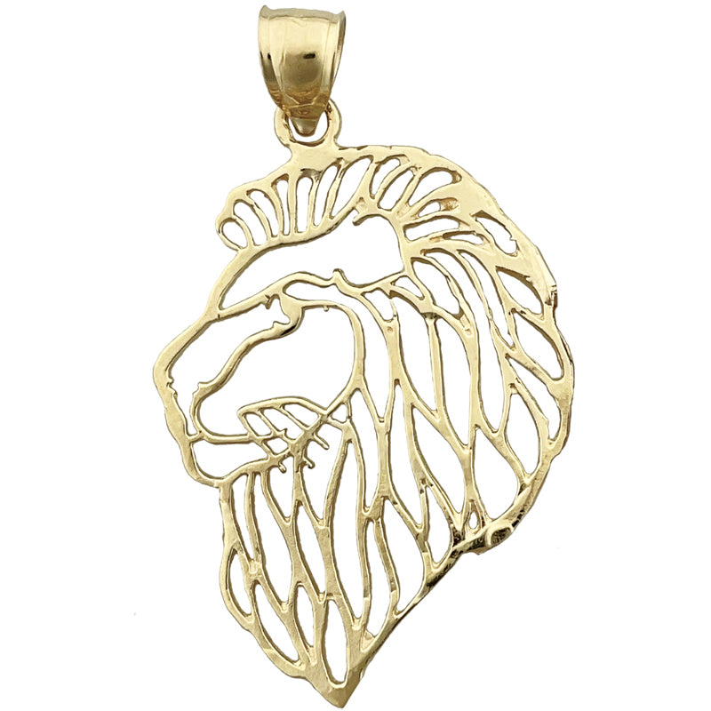 Image of ID 1 14K Gold Filigree Lion Head Pendant