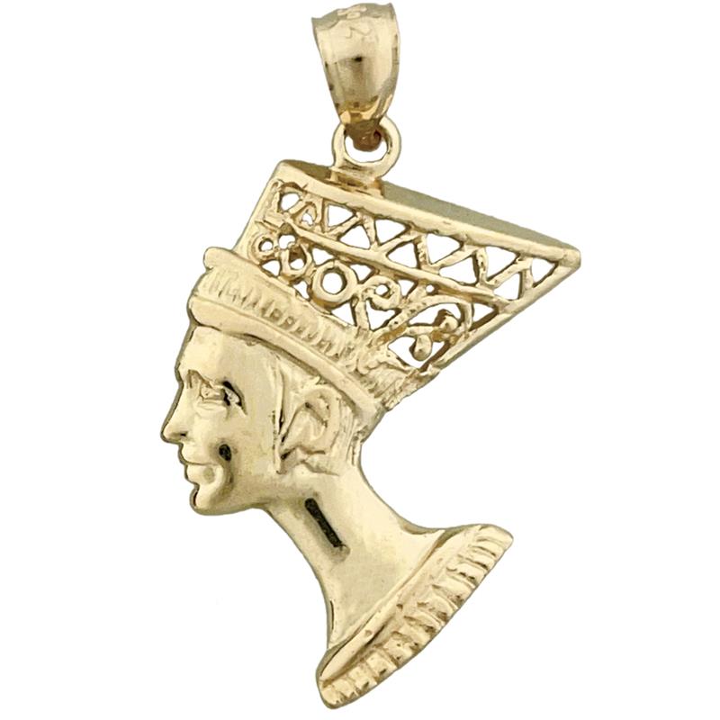 Image of ID 1 14K Gold Filigree Queen Nefertiti Pendant