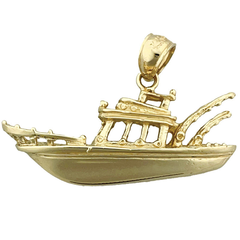 Image of ID 1 14K Gold Fishing Boat Pendant
