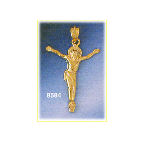 Image of ID 1 14K Gold Floating Jesus Body Crucifix Pendant
