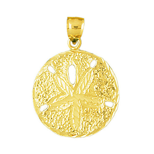 Image of ID 1 14K Gold Floral Sand Dollar Pendant