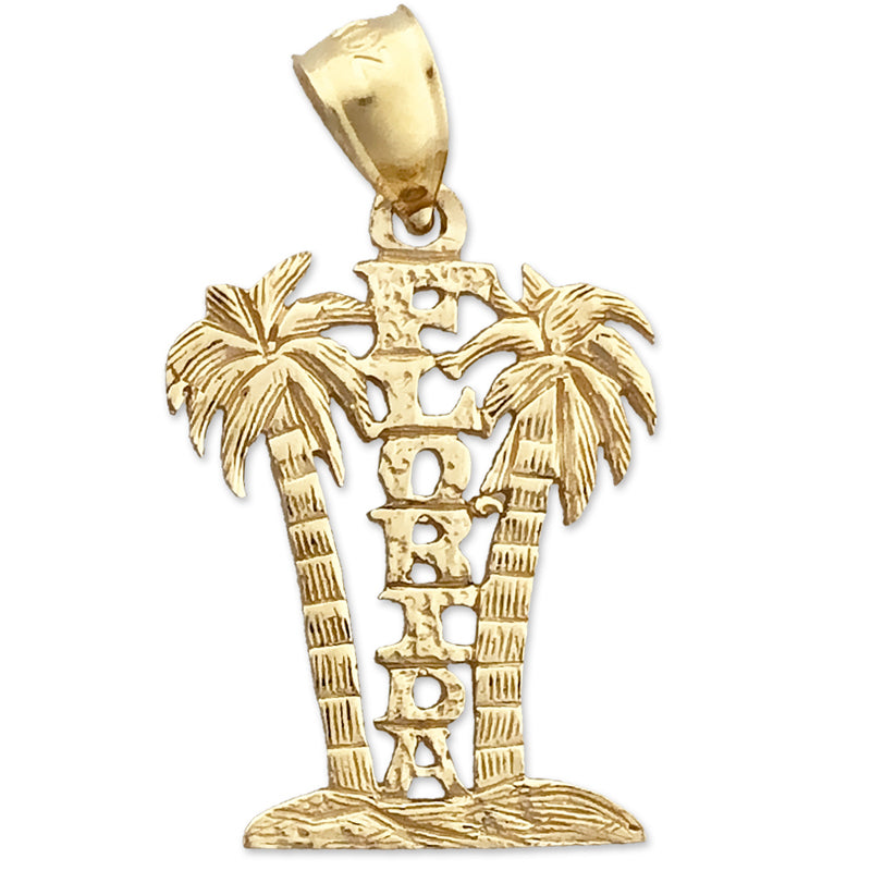 Image of ID 1 14K Gold Florida with Palm Trees Charm