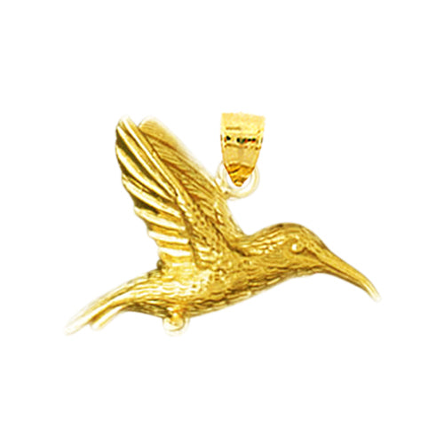 Image of ID 1 14K Gold Flying Hummingbird Pendant