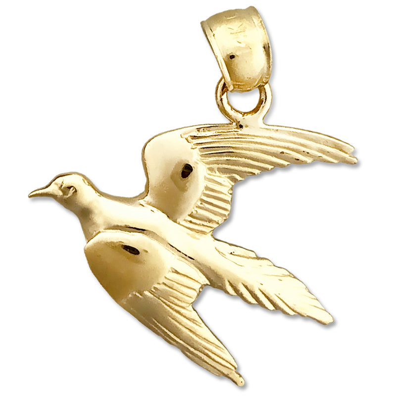 Image of ID 1 14K Gold Flying Pigeon Pendant