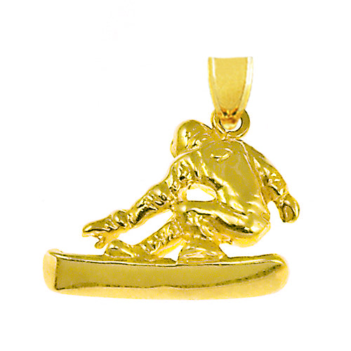 Image of ID 1 14K Gold Freestyle Snowboarding Charm