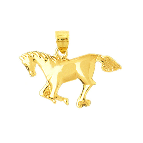 Image of ID 1 14K Gold Galloping Horse Pendant
