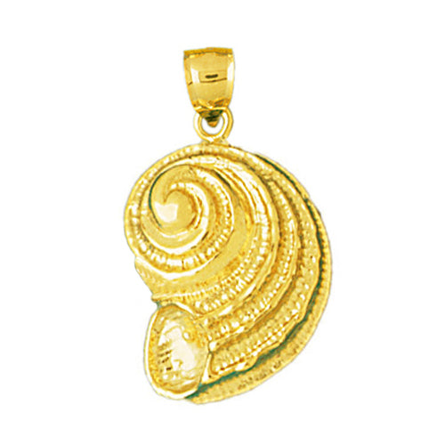 Image of ID 1 14K Gold Gastropod Sea Snail Shell Pendant