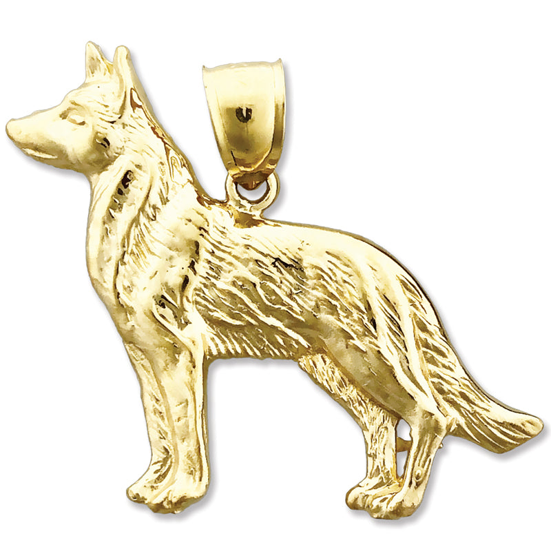 Image of ID 1 14K Gold German Shepherd Pendant