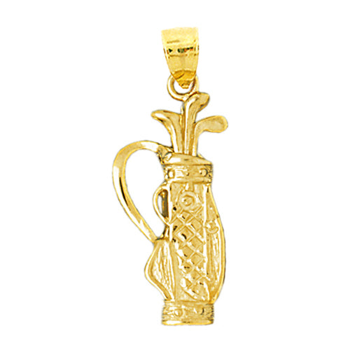 Image of ID 1 14K Gold Golf Bag and Clubs Pendant