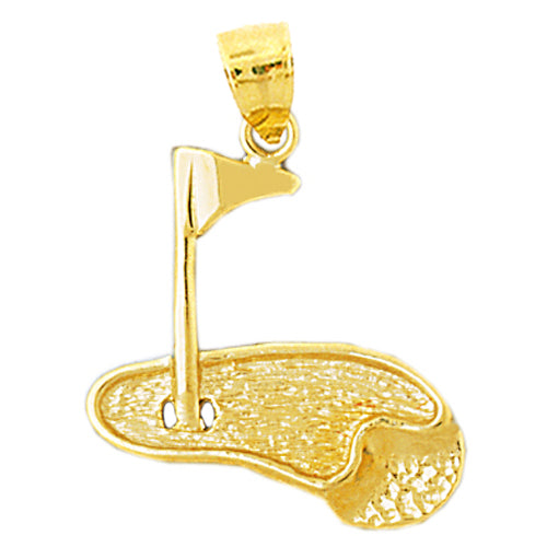 Image of ID 1 14K Gold Golf Putting Green Pendant