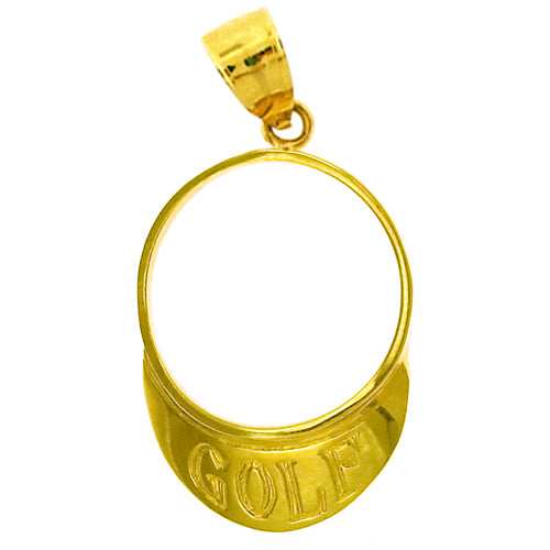 Image of ID 1 14K Gold Golf Visor Pendant