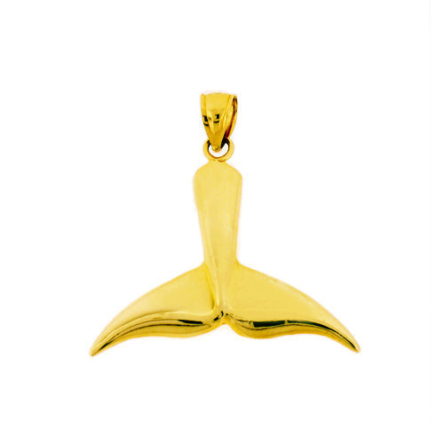 Image of ID 1 14K Gold Grey Whale Tail Pendant