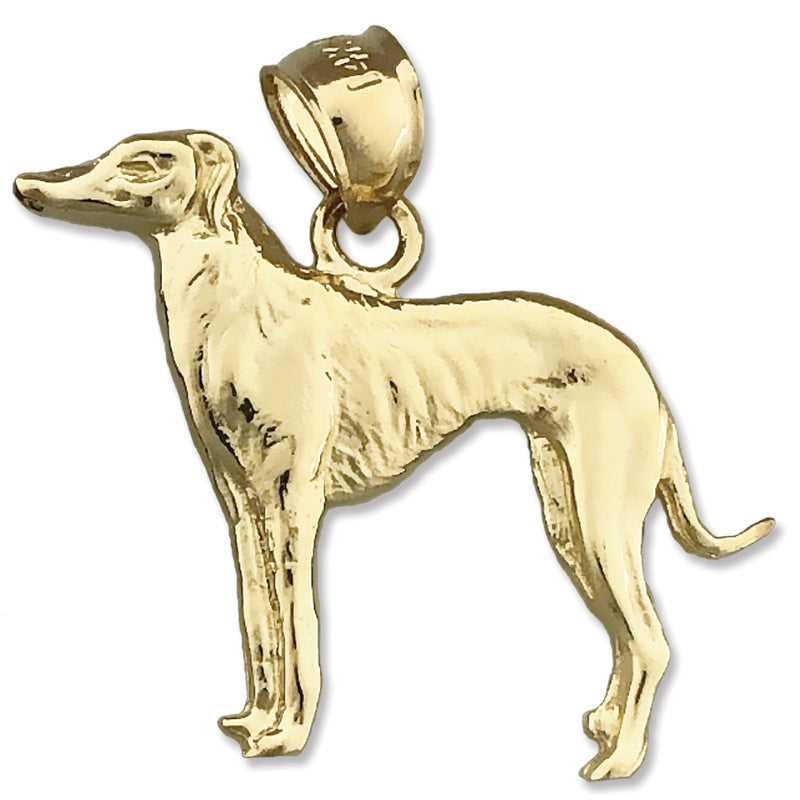 Image of ID 1 14K Gold Greyhound Pendant