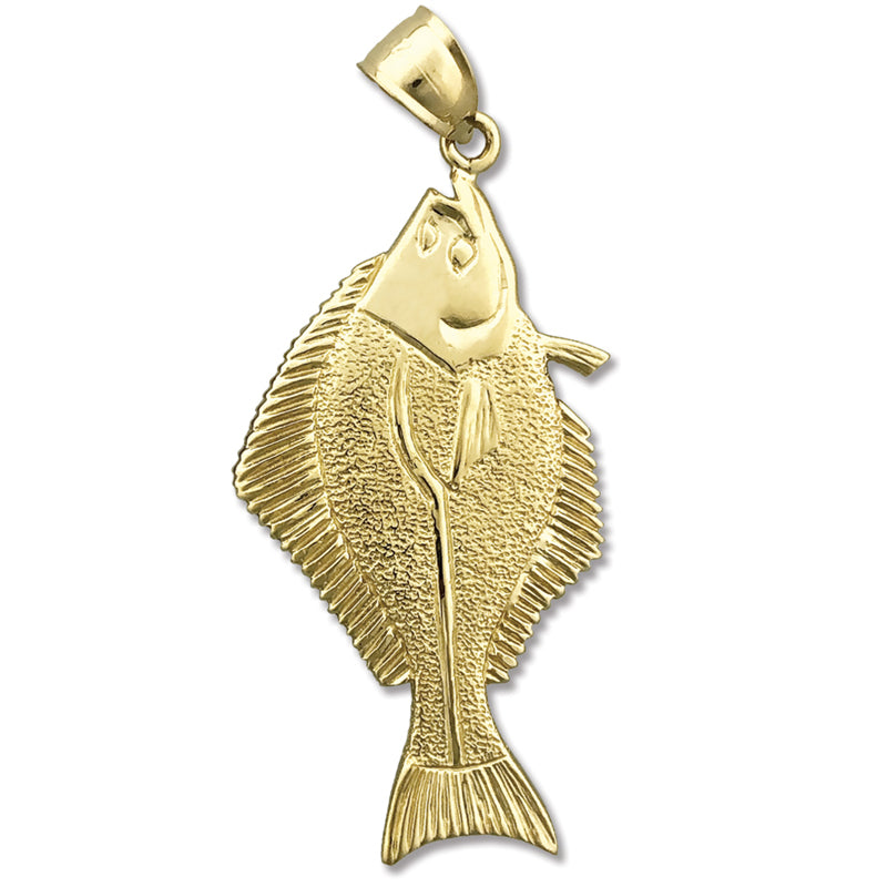 Image of ID 1 14K Gold Halibut Pendant