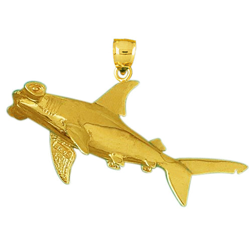 Image of ID 1 14K Gold Hammerhead Shark Pendant