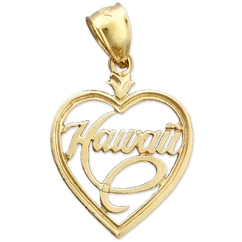 Image of ID 1 14K Gold Hawaii in Heart Charm