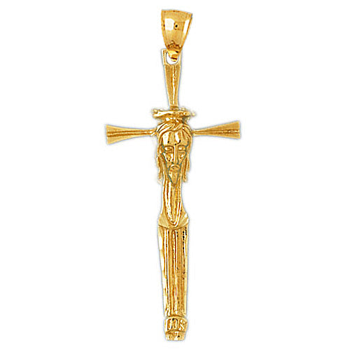 Image of ID 1 14K Gold Head of Jesus Cross Pendant