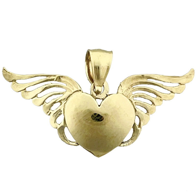 Image of ID 1 14K Gold Heart with Angel Wings Pendant
