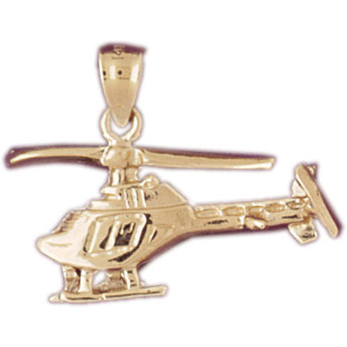 Image of ID 1 14K Gold Helicopter Rotorcraft Model Bell Pendant