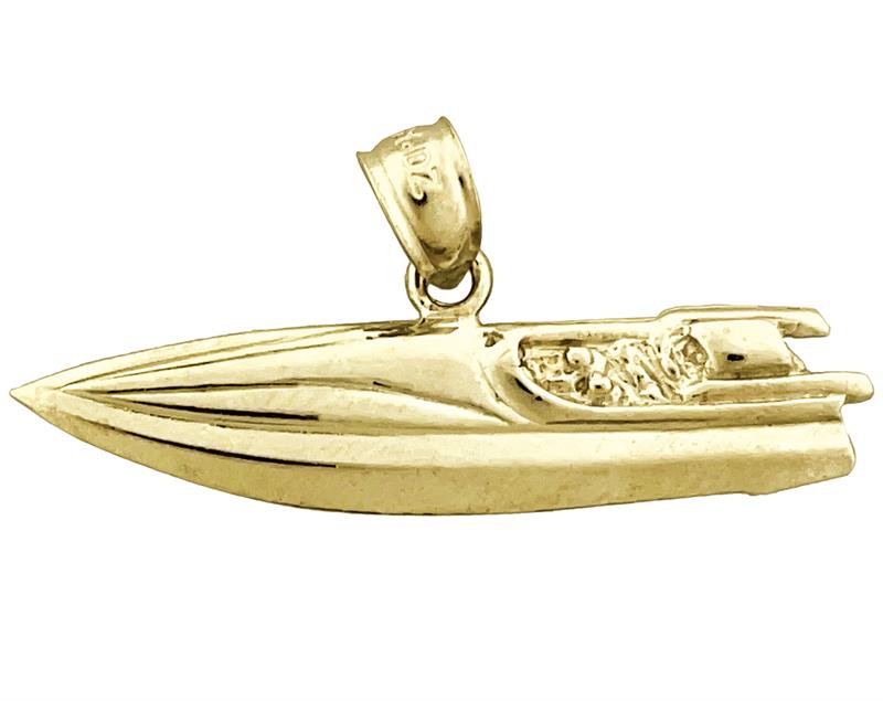 Image of ID 1 14K Gold High Speed Boat Racing Pendant