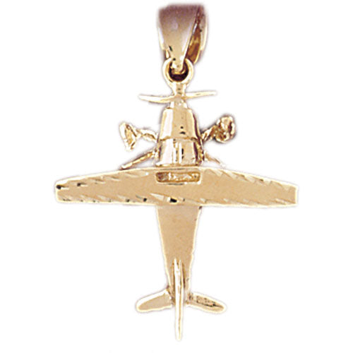 Image of ID 1 14K Gold High Wing Airplane Pendant