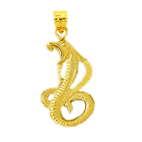 Image of ID 1 14K Gold Hissing Cobra Pendant