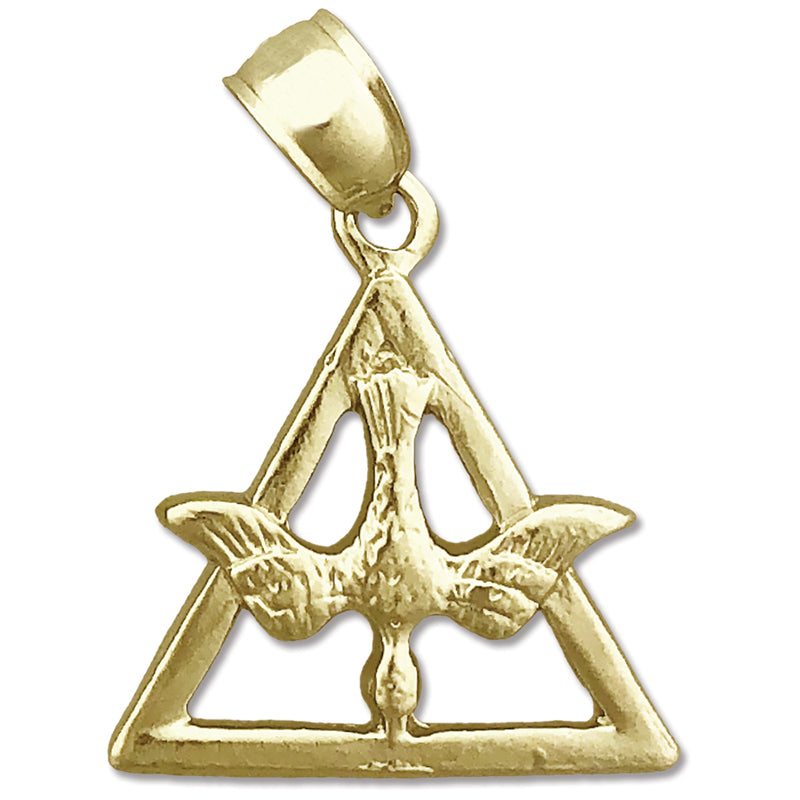 Image of ID 1 14K Gold Holy Spirit Dove In Trinity Triangle Charm