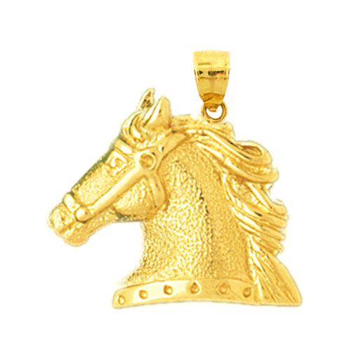 Image of ID 1 14K Gold Horse Head and Bridle Pendant