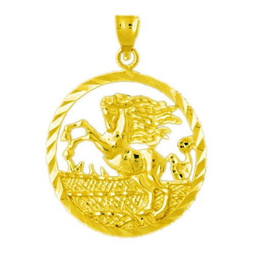 Image of ID 1 14K Gold Horse Pendant Medallion
