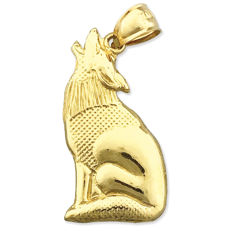 Image of ID 1 14K Gold Howling Coyote Pendant