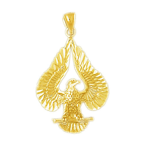 Image of ID 1 14K Gold Iconic Eagle Pendant