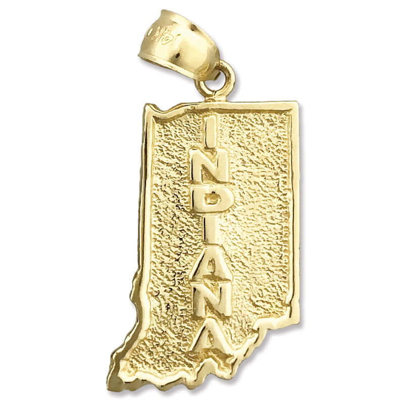 Image of ID 1 14K Gold Indiana State Map Charm