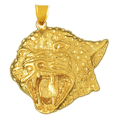 Image of ID 1 14K Gold Jaguar Head Pendant