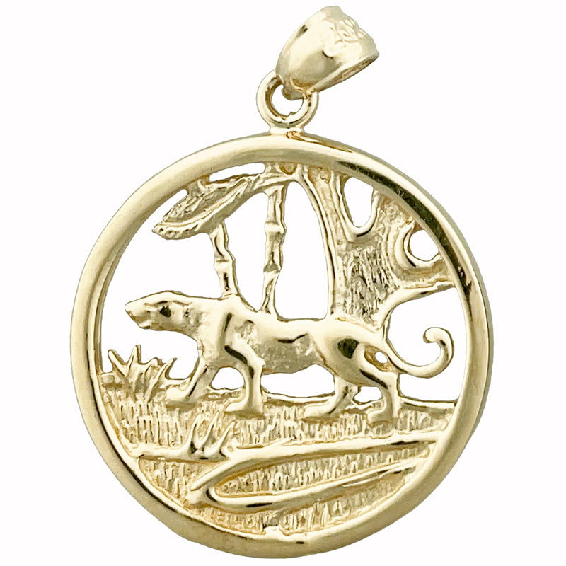 Image of ID 1 14K Gold Jaguar Pendant Medallion