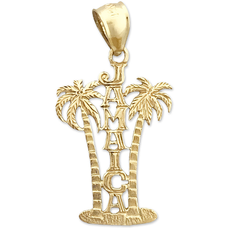 Image of ID 1 14K Gold Jamaica with Palm Trees Charm