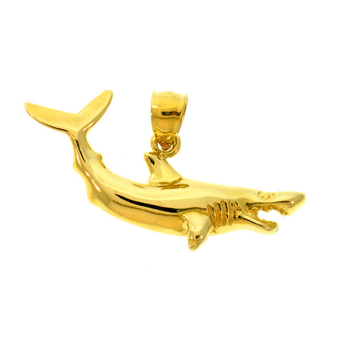 Image of ID 1 14K Gold Jaws Wide Open Shark Pendant