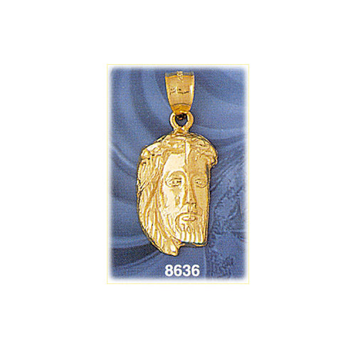 Image of ID 1 14K Gold Jesus Christ Head Pendant