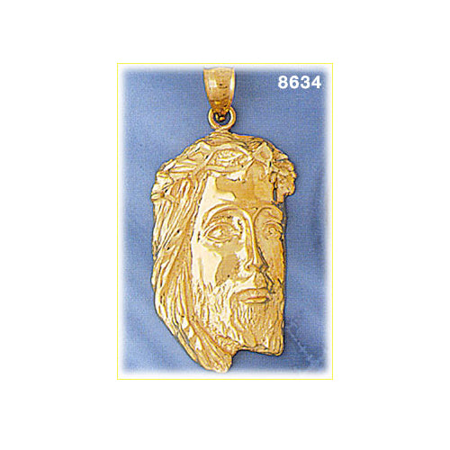 Image of ID 1 14K Gold Jesus Head with Crown of Thorns Pendant